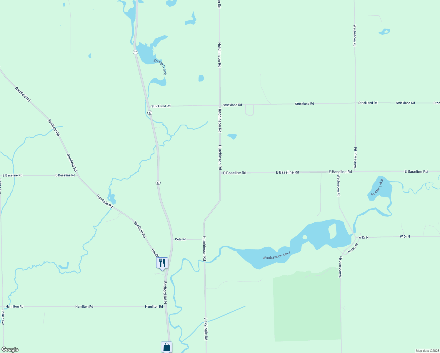 map of restaurants, bars, coffee shops, grocery stores, and more near 23999 3 1/2 Mile Road in Battle Creek