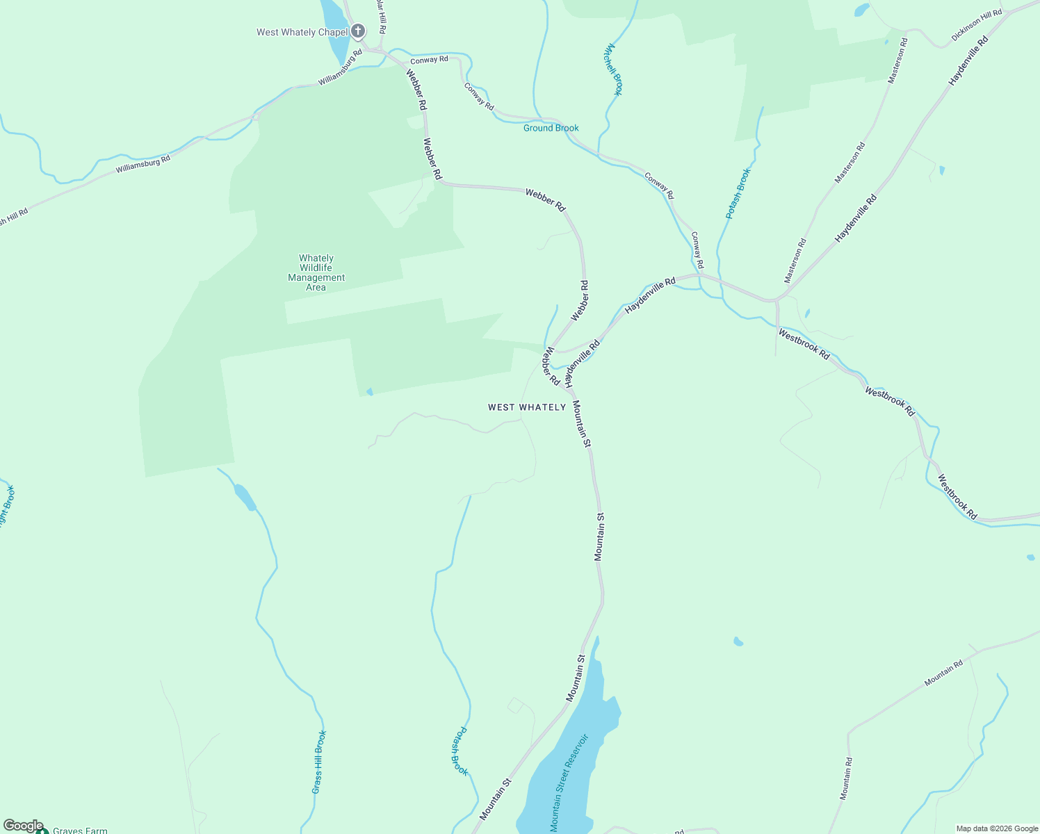 map of restaurants, bars, coffee shops, grocery stores, and more near 38 Laurel Mountain Road in Whately