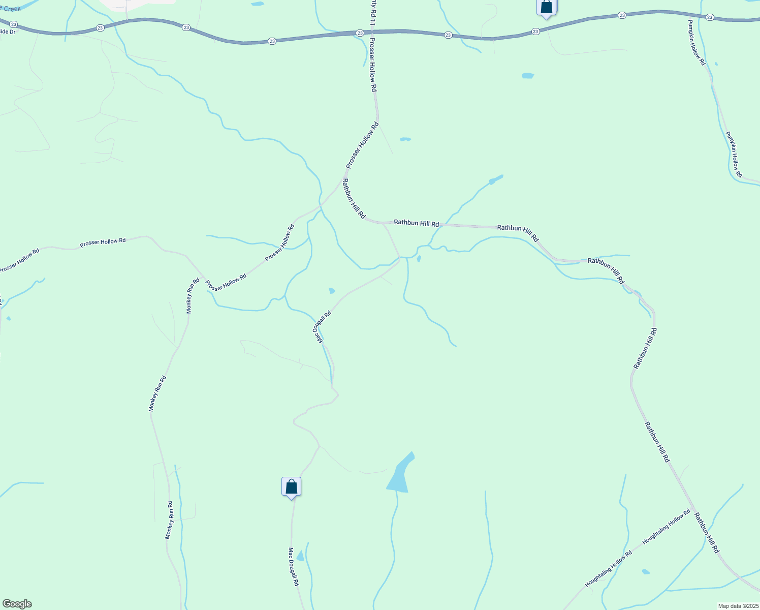map of restaurants, bars, coffee shops, grocery stores, and more near 2238 Mac Dougall Road in Oneonta