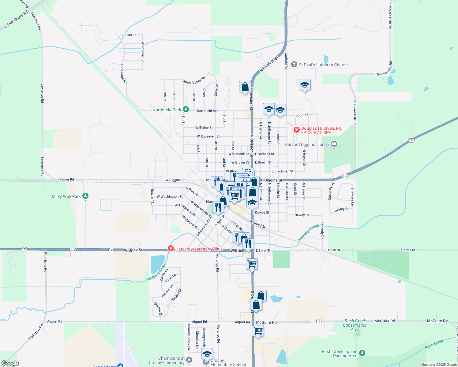 map of restaurants, bars, coffee shops, grocery stores, and more near in Alden