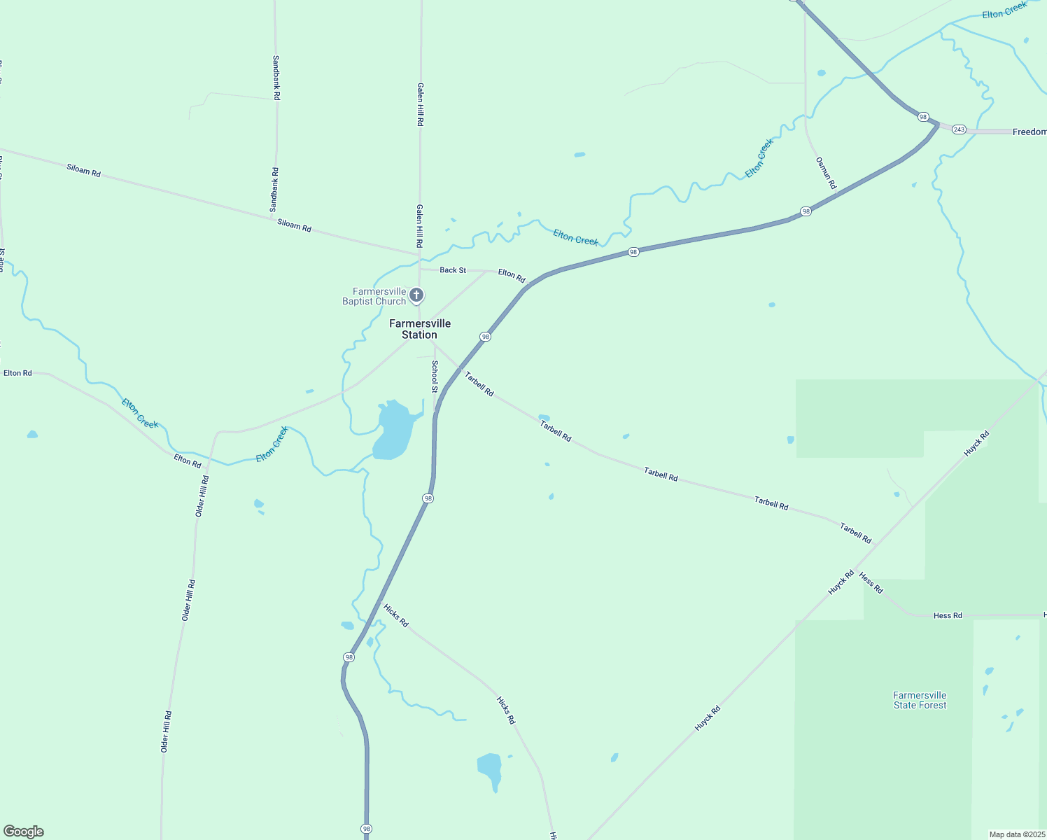 map of restaurants, bars, coffee shops, grocery stores, and more near 863 Tarbell Road in Farmersville Station