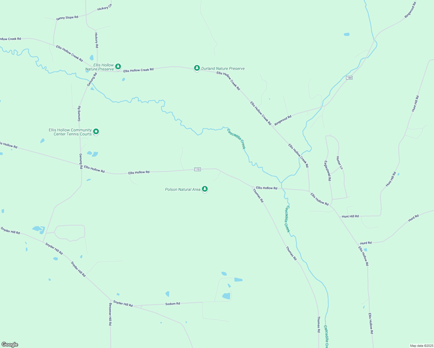 map of restaurants, bars, coffee shops, grocery stores, and more near 1593-1643 County Road 110 in Ithaca