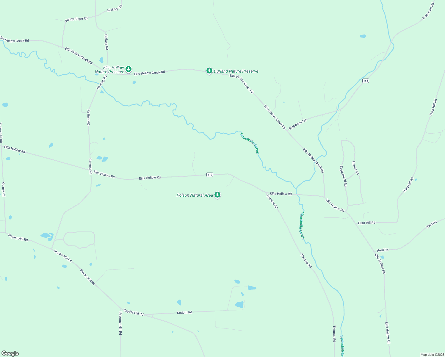 map of restaurants, bars, coffee shops, grocery stores, and more near 1635 Ellis Hollow Road in Ithaca