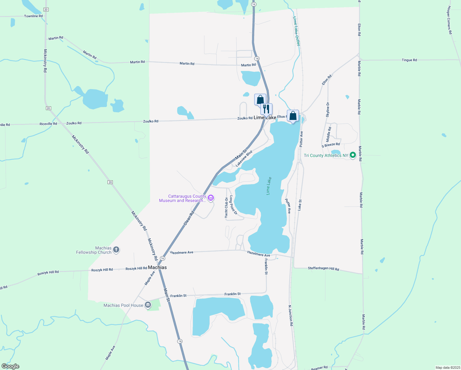 map of restaurants, bars, coffee shops, grocery stores, and more near 275 Broad Bay Circle in Machias