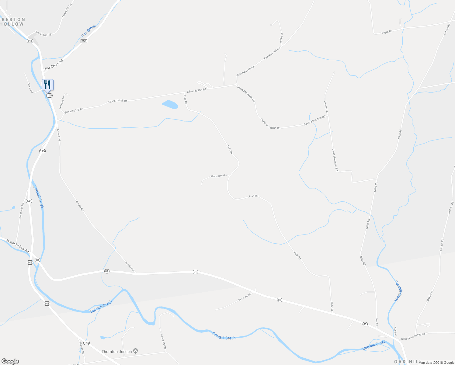 map of restaurants, bars, coffee shops, grocery stores, and more near 307 Fish Road in Albany County