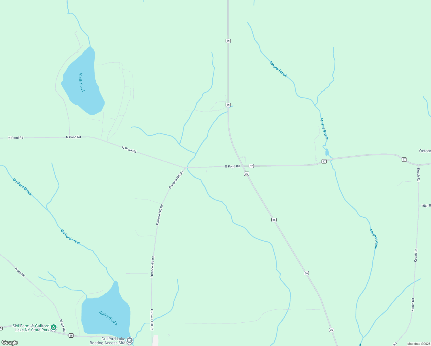 map of restaurants, bars, coffee shops, grocery stores, and more near 112 County Road 37 in Guilford