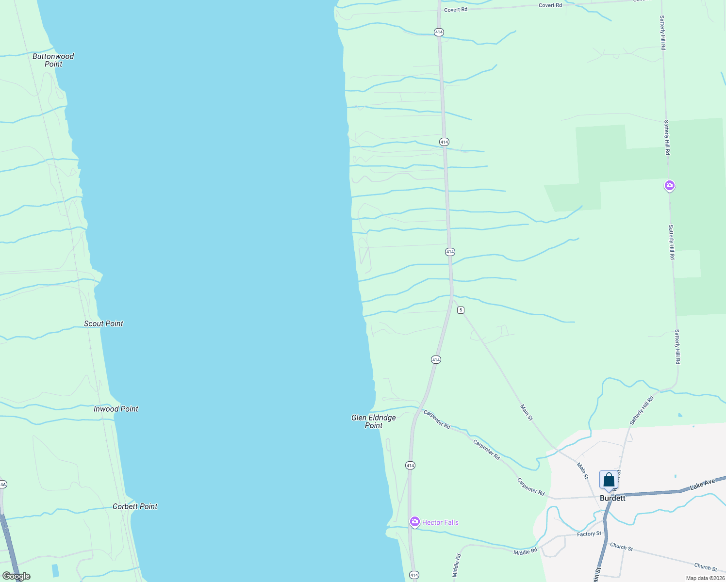 map of restaurants, bars, coffee shops, grocery stores, and more near 4133 Warner Road in Burdett