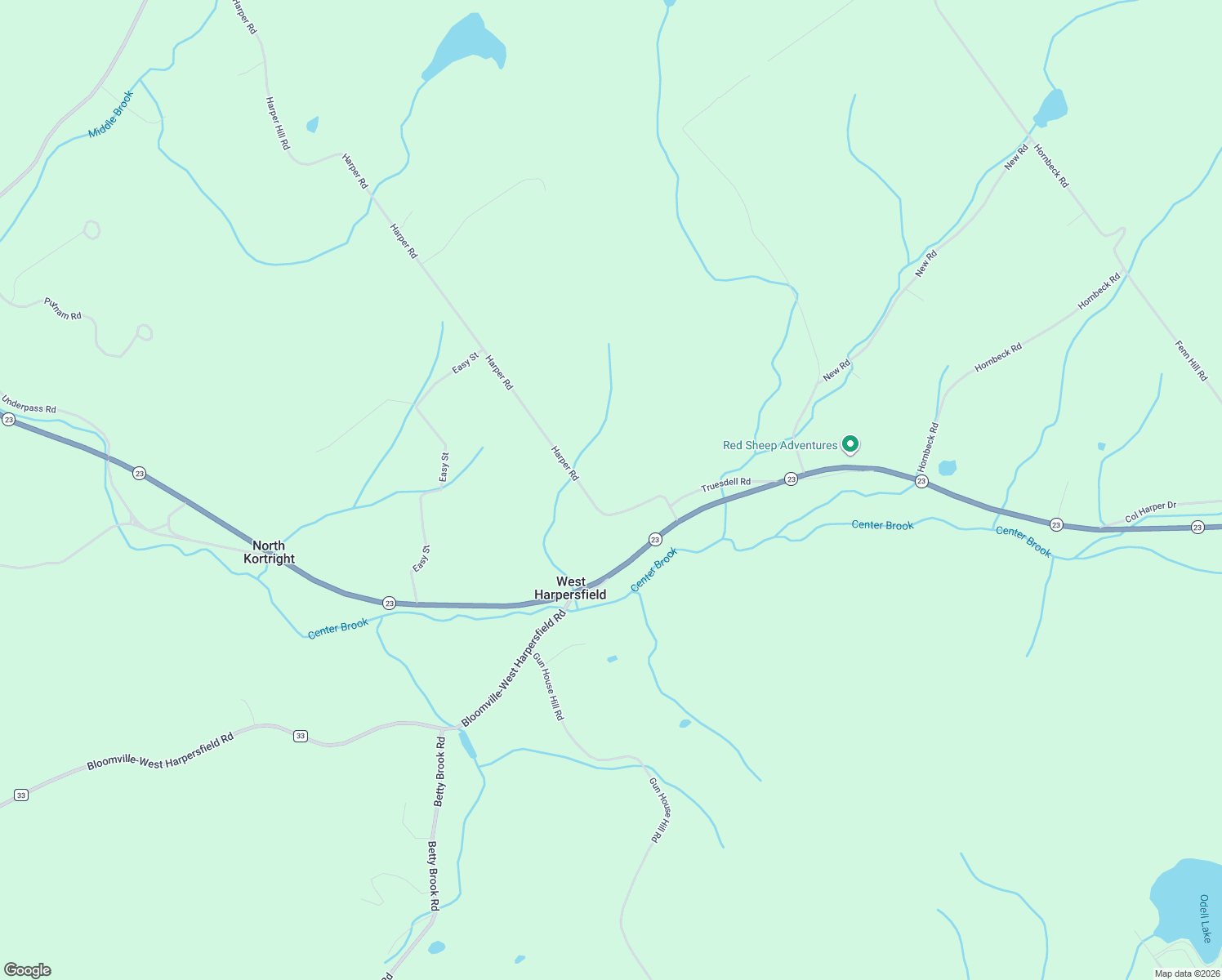 map of restaurants, bars, coffee shops, grocery stores, and more near 252 Harper Rd in Harpersfield