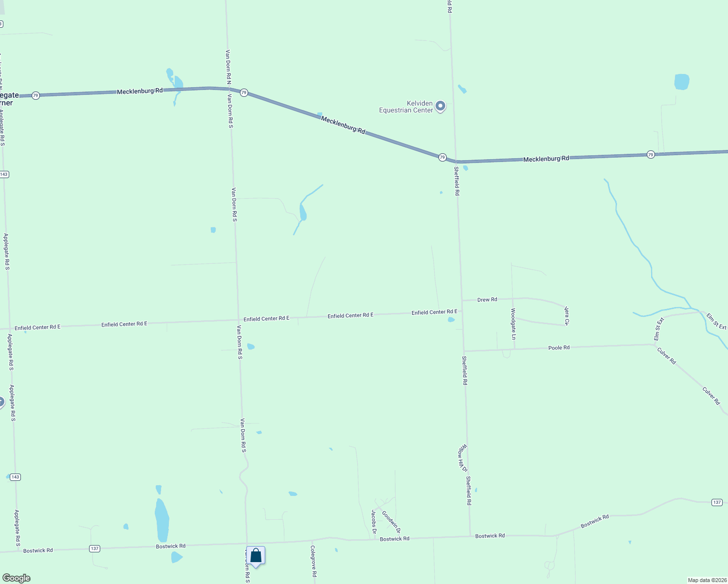 map of restaurants, bars, coffee shops, grocery stores, and more near 86 Enfield Center Rd E in Ithaca
