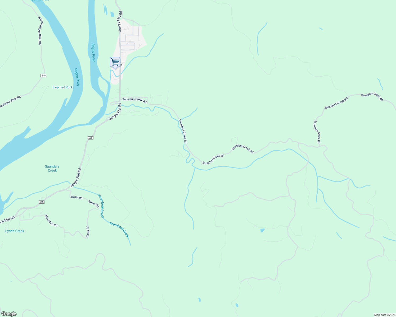map of restaurants, bars, coffee shops, grocery stores, and more near 97500 Saunders Creek Road in Gold Beach