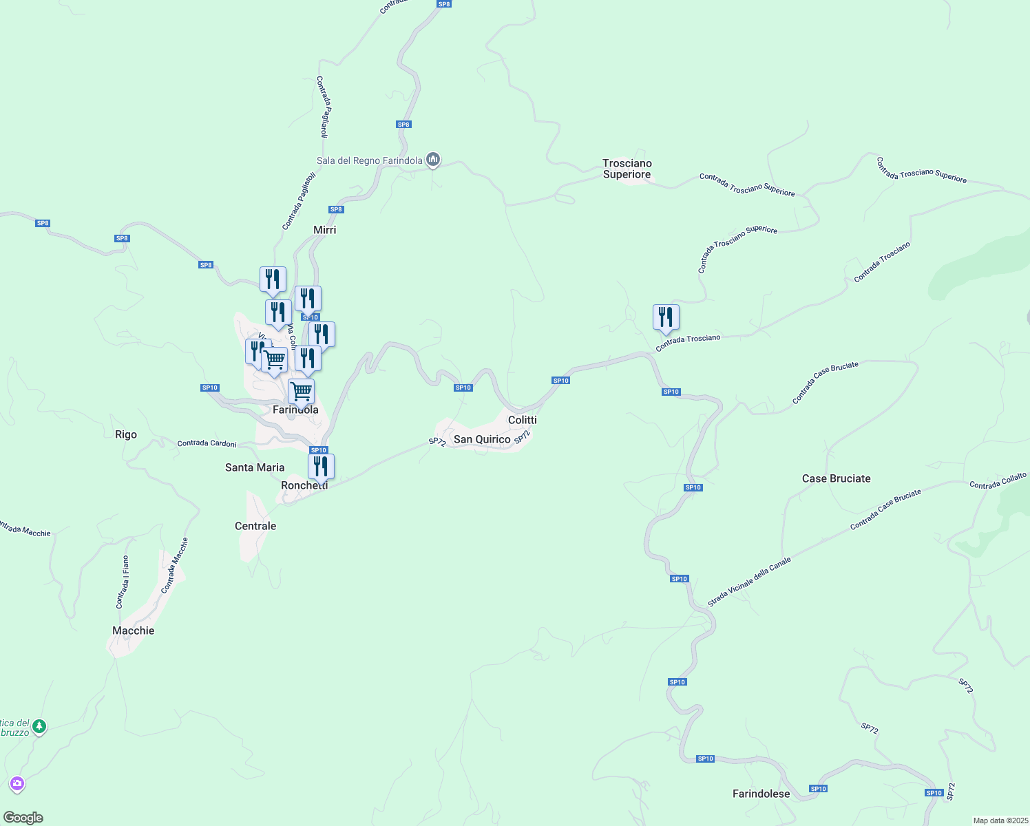map of restaurants, bars, coffee shops, grocery stores, and more near 4 Contrada Colitti in Colitti