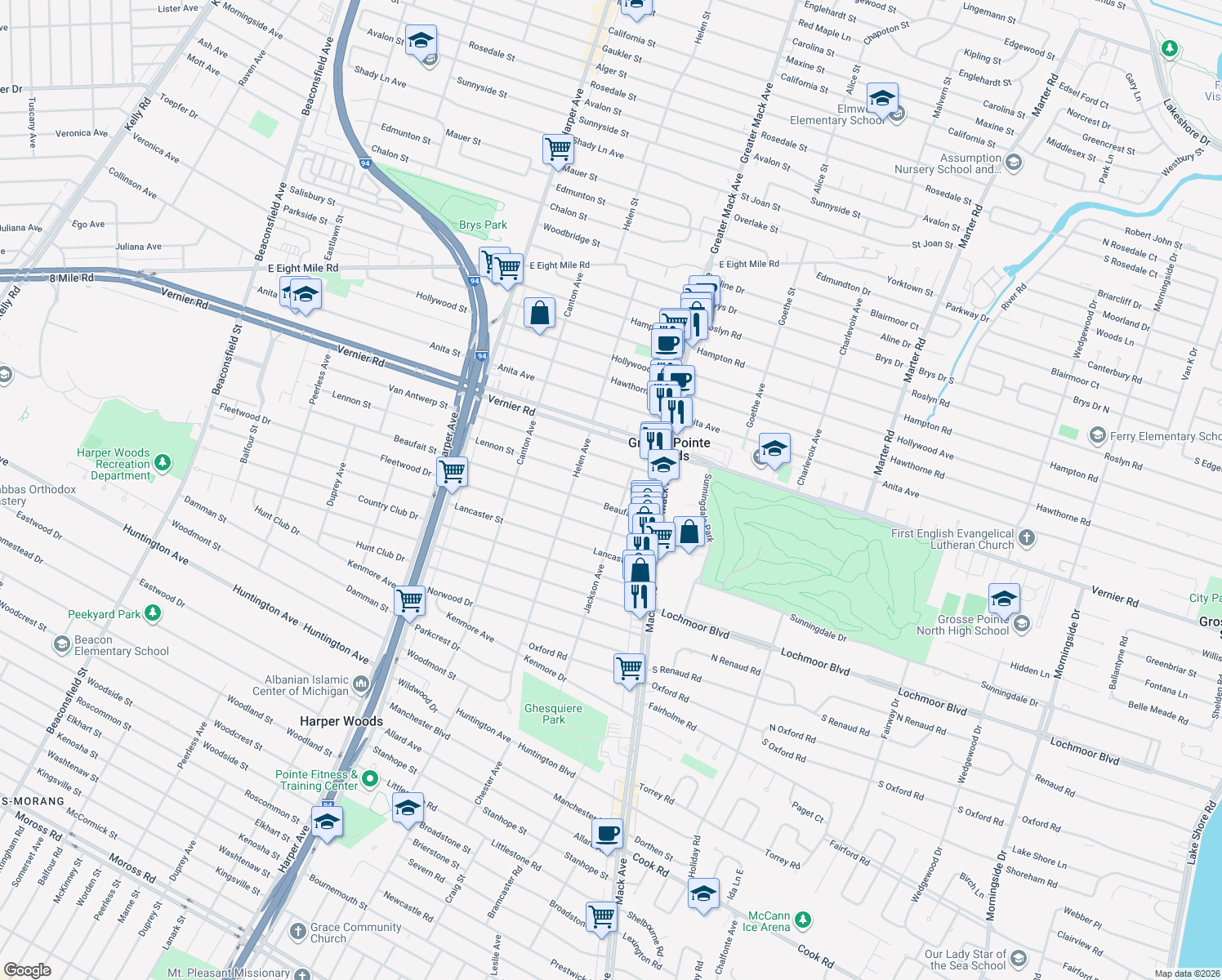 1985 Lennon Street, Grosse Pointe Woods MI Walk Score