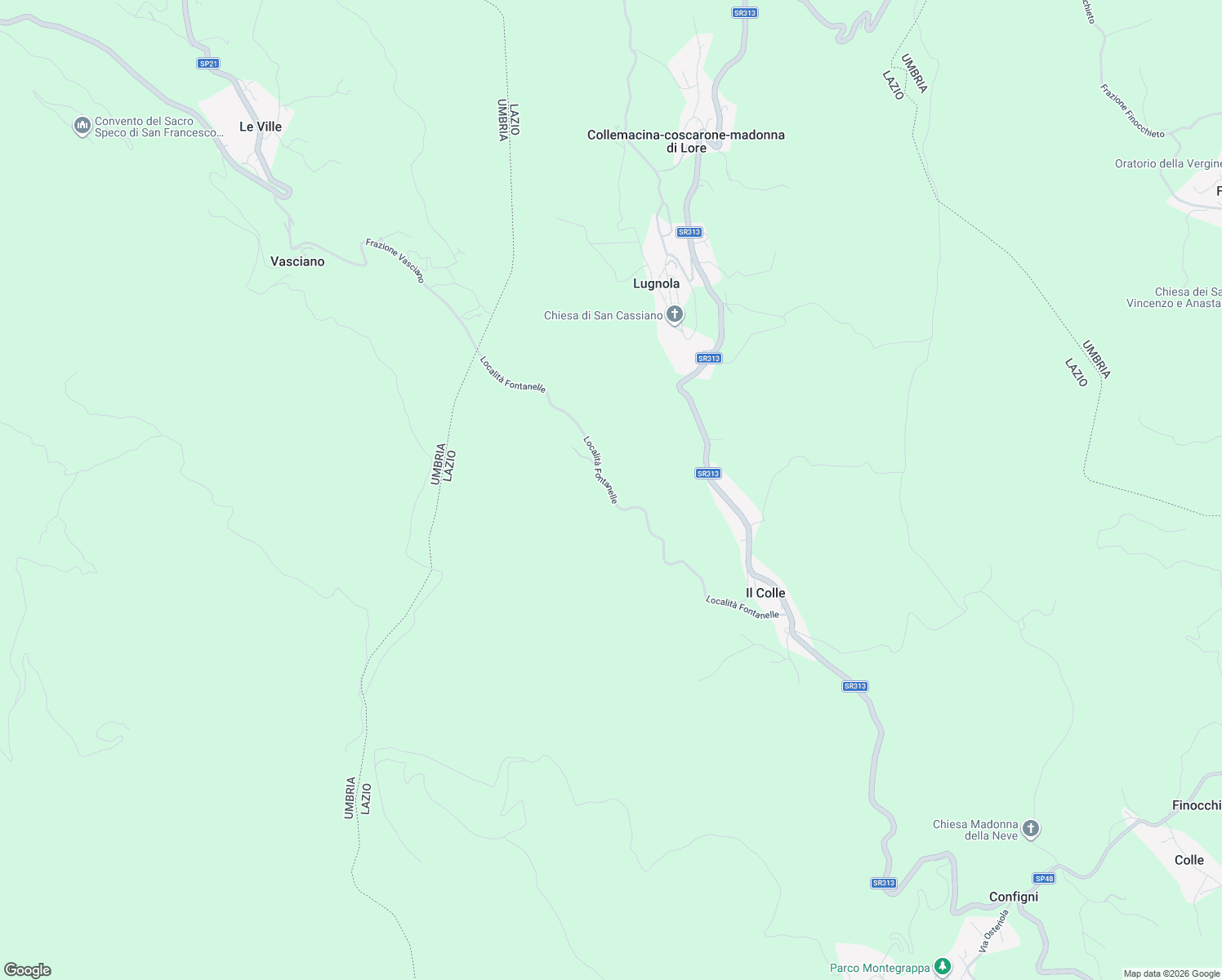 map of restaurants, bars, coffee shops, grocery stores, and more near 5 Località Fontanelle in Provincia di Rieti