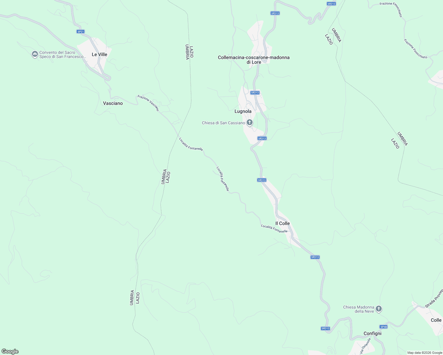map of restaurants, bars, coffee shops, grocery stores, and more near 5 Località Fontanelle in Provincia di Rieti