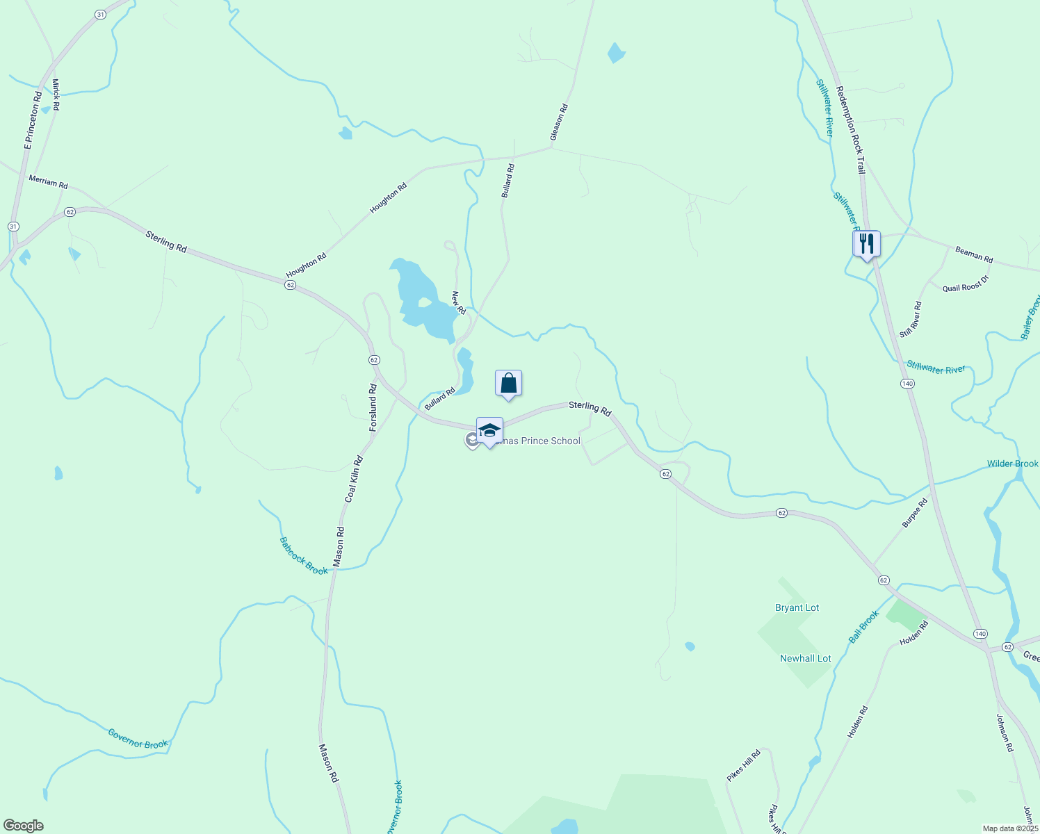 map of restaurants, bars, coffee shops, grocery stores, and more near 183 Sterling Road in Princeton