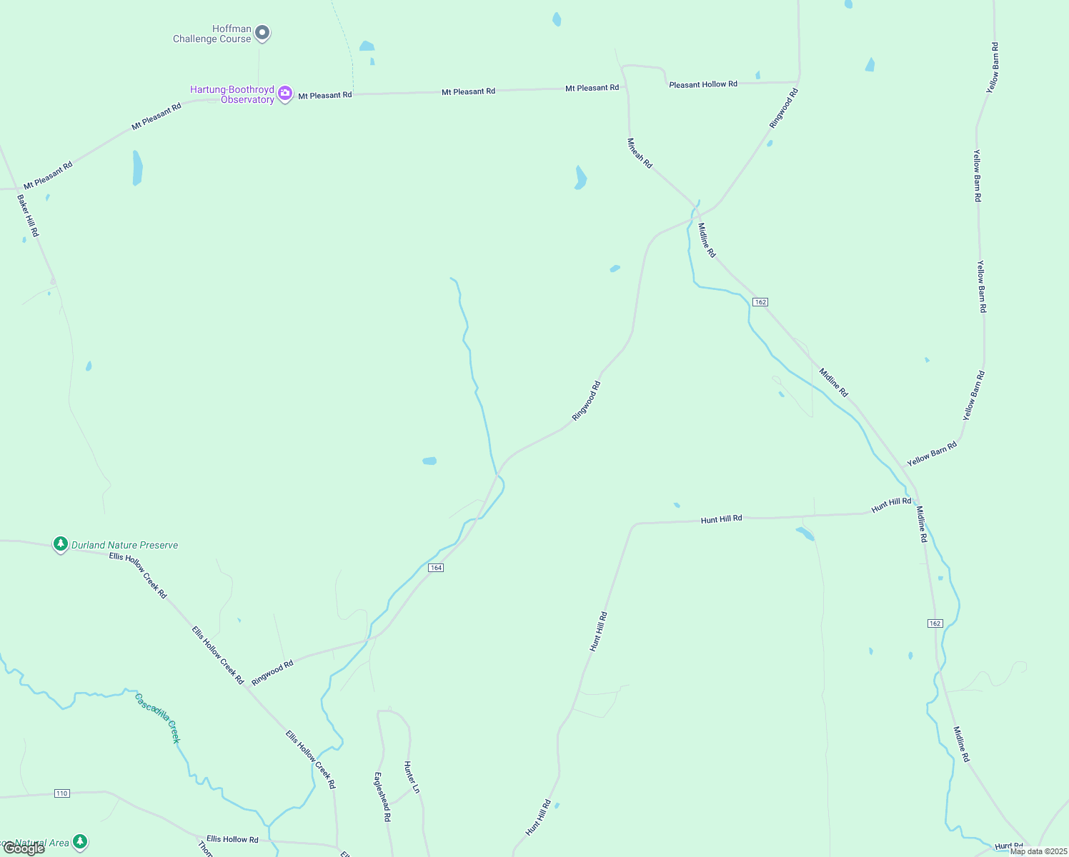 map of restaurants, bars, coffee shops, grocery stores, and more near 642 Ringwood Road in Ithaca