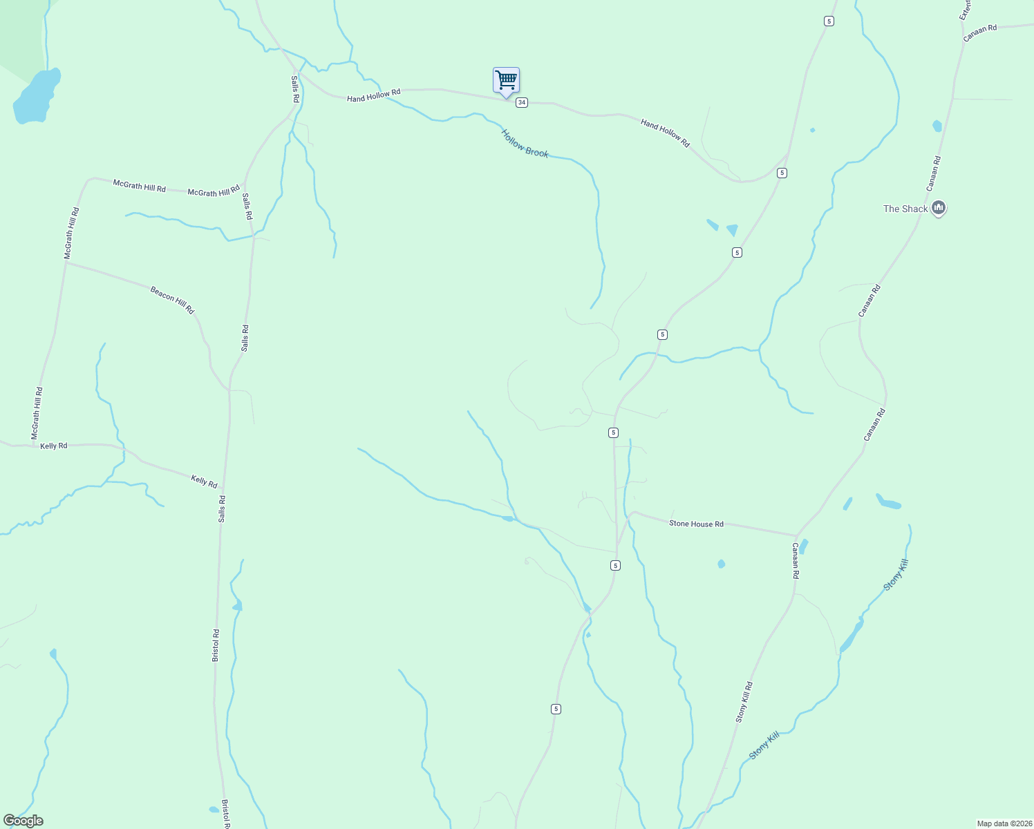 map of restaurants, bars, coffee shops, grocery stores, and more near 25 Rockledge Road in East Chatham