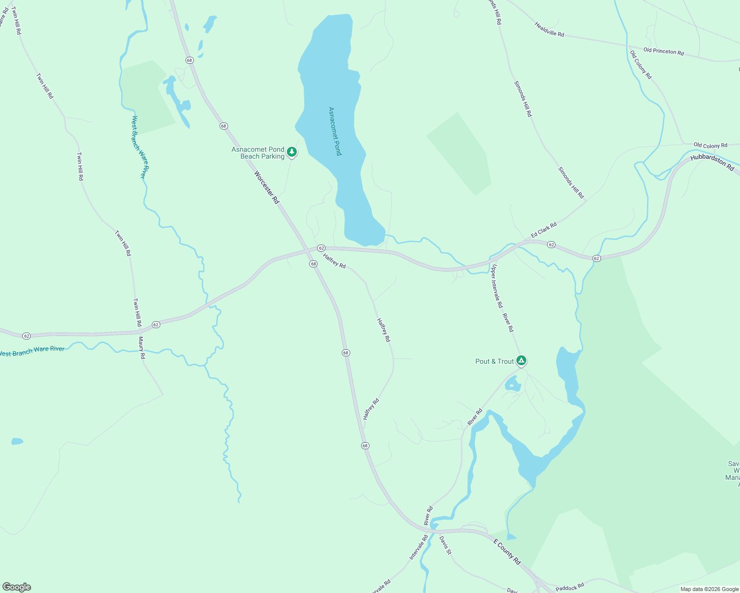 map of restaurants, bars, coffee shops, grocery stores, and more near 25 Halfrey Road in Hubbardston