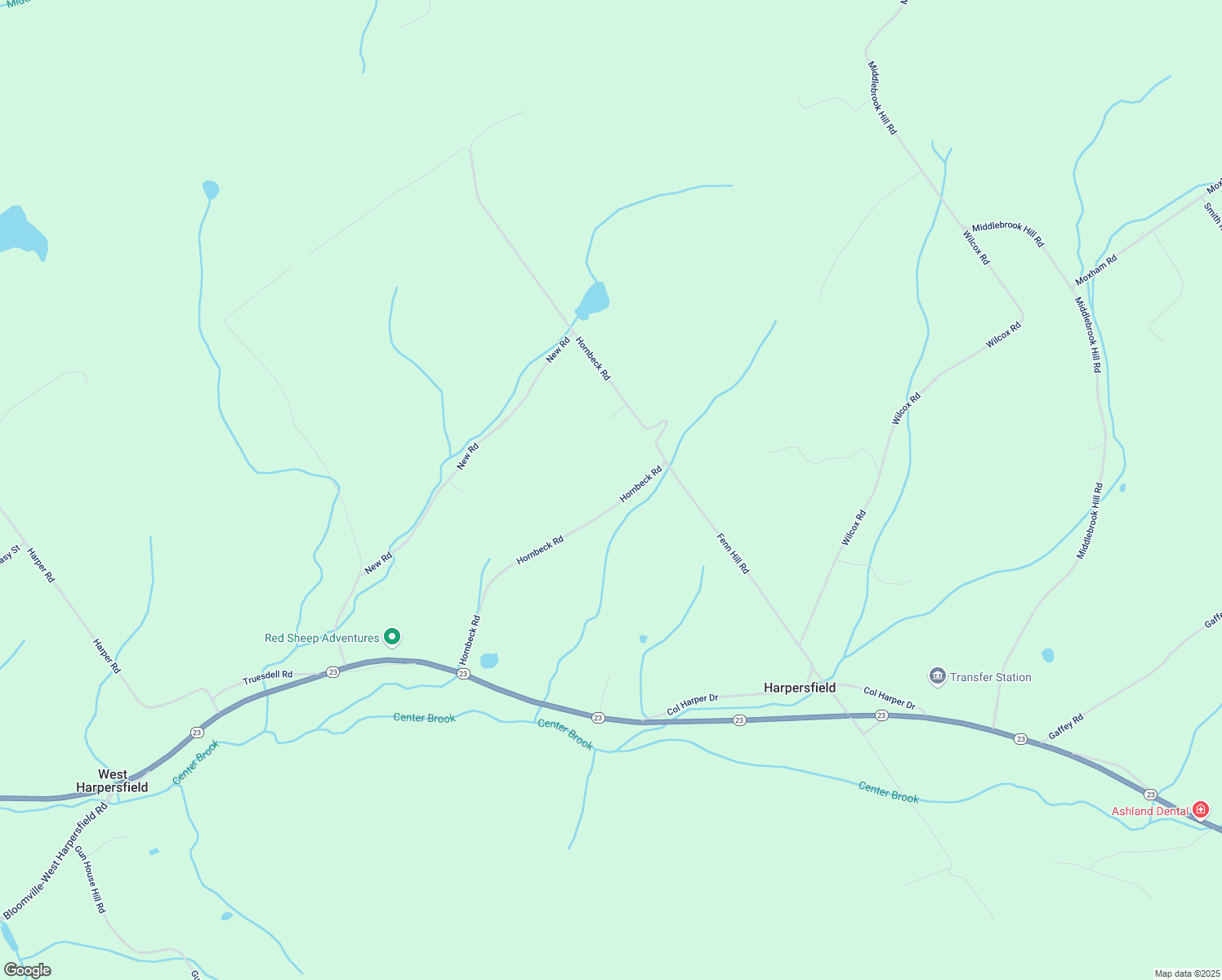 map of restaurants, bars, coffee shops, grocery stores, and more near 659 Hornbeck Rd in Harpersfield