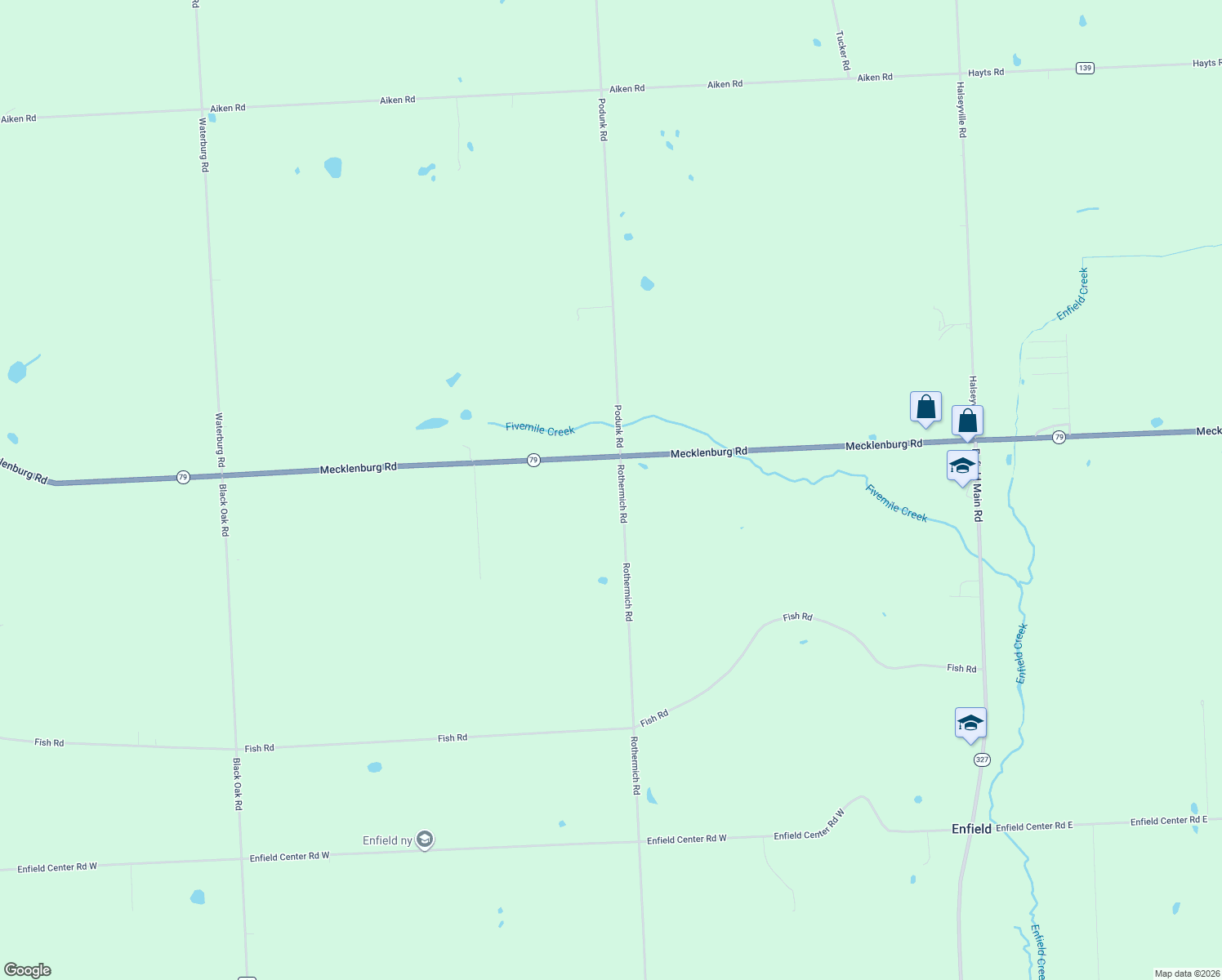 map of restaurants, bars, coffee shops, grocery stores, and more near 18 Rothermich Rd in Ithaca