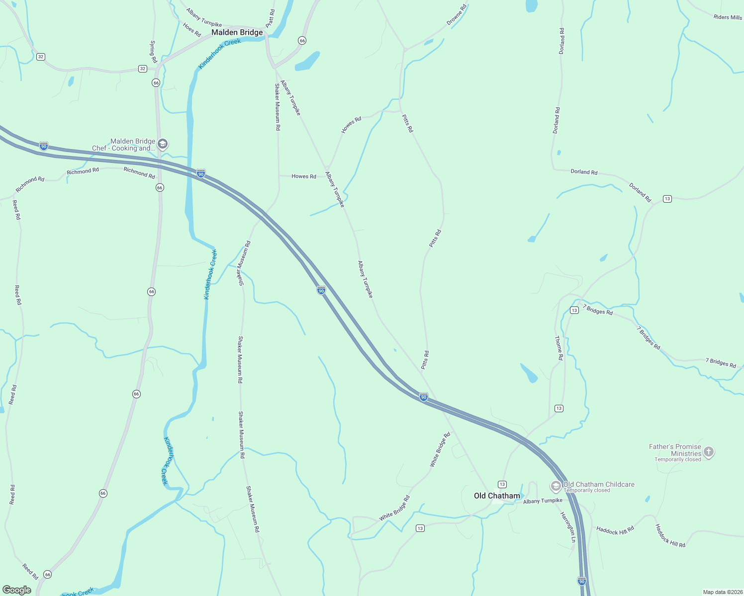map of restaurants, bars, coffee shops, grocery stores, and more near 2 Albany Turnpike in Old Chatham