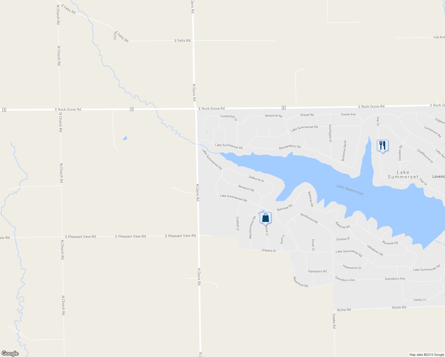 map of restaurants, bars, coffee shops, grocery stores, and more near 124 Newport Road in Davis