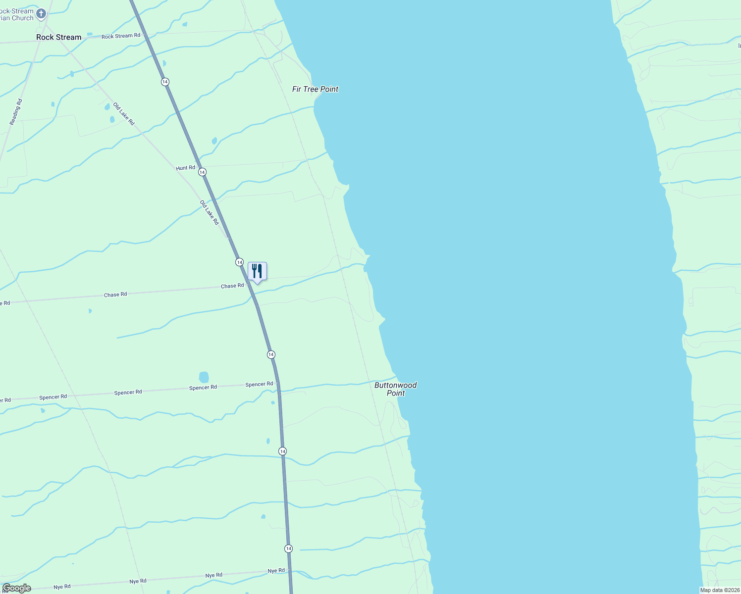 map of restaurants, bars, coffee shops, grocery stores, and more near 4568 Green Point Rd in Rock Stream