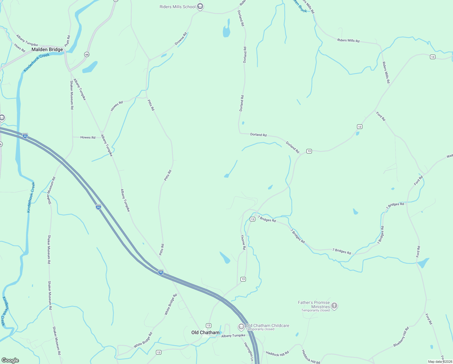 map of restaurants, bars, coffee shops, grocery stores, and more near 120 Thorne Road in Old Chatham
