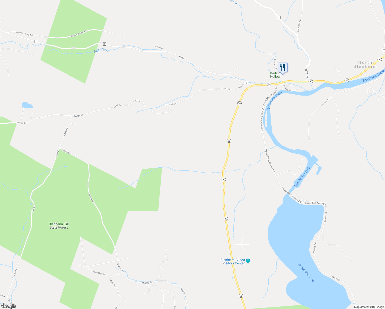 map of restaurants, bars, coffee shops, grocery stores, and more near 169 Tae Kwon Road in North Blenheim