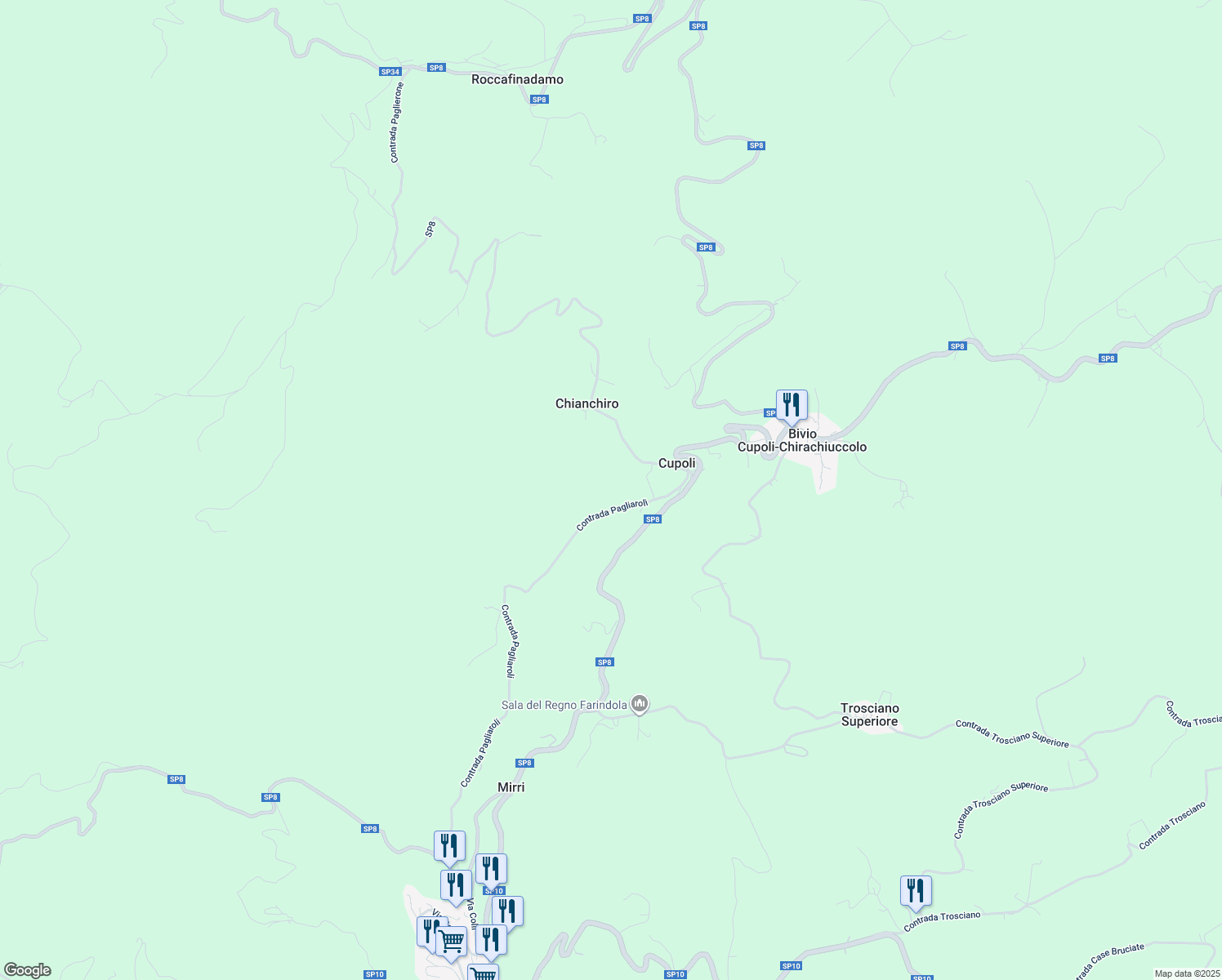 map of restaurants, bars, coffee shops, grocery stores, and more near in Province of Pescara