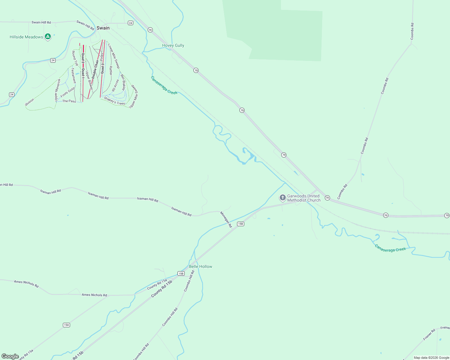 map of restaurants, bars, coffee shops, grocery stores, and more near 1972 Monegan Road in Canaseraga