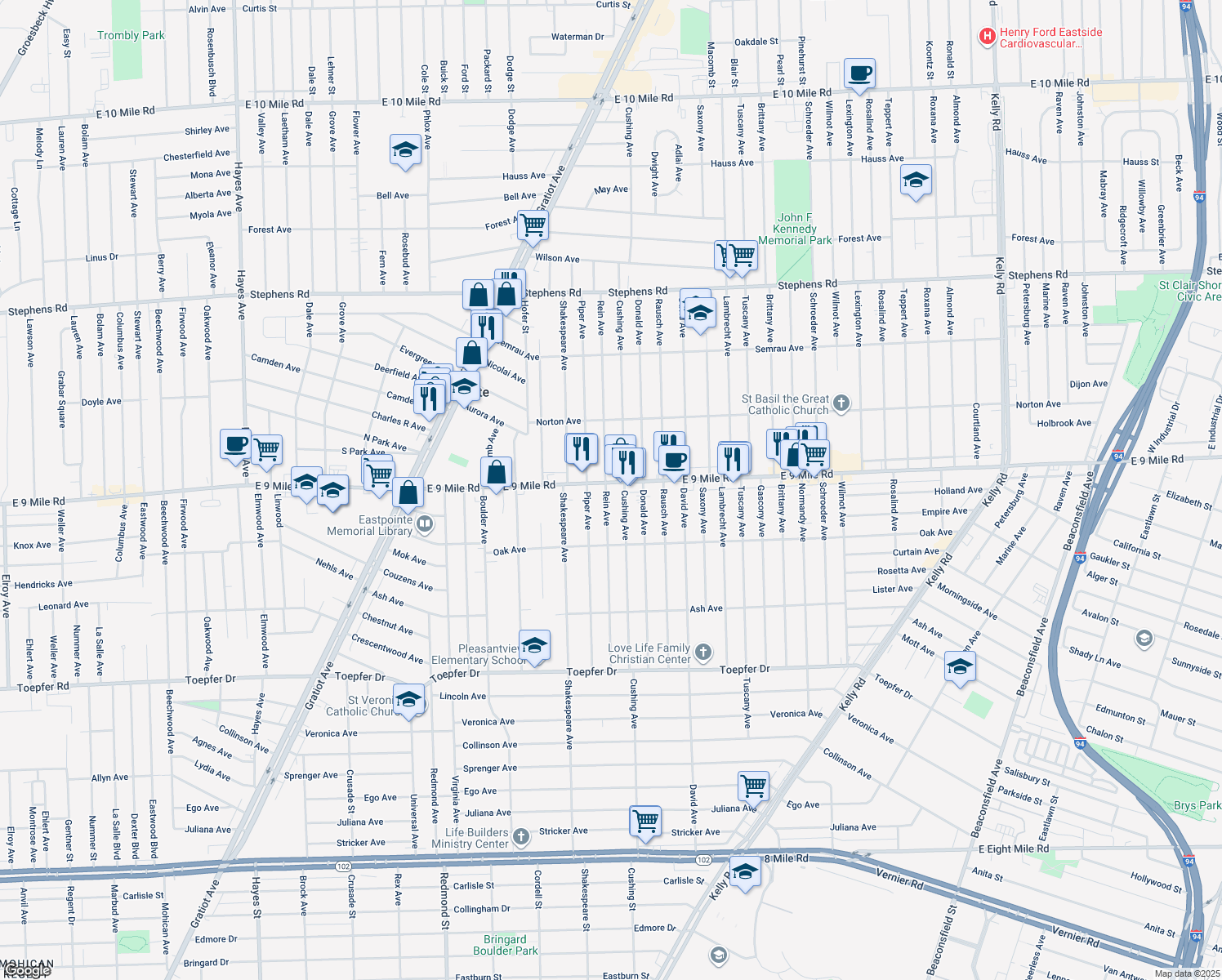 16906 East 9 Mile Road, Eastpointe MI Walk Score