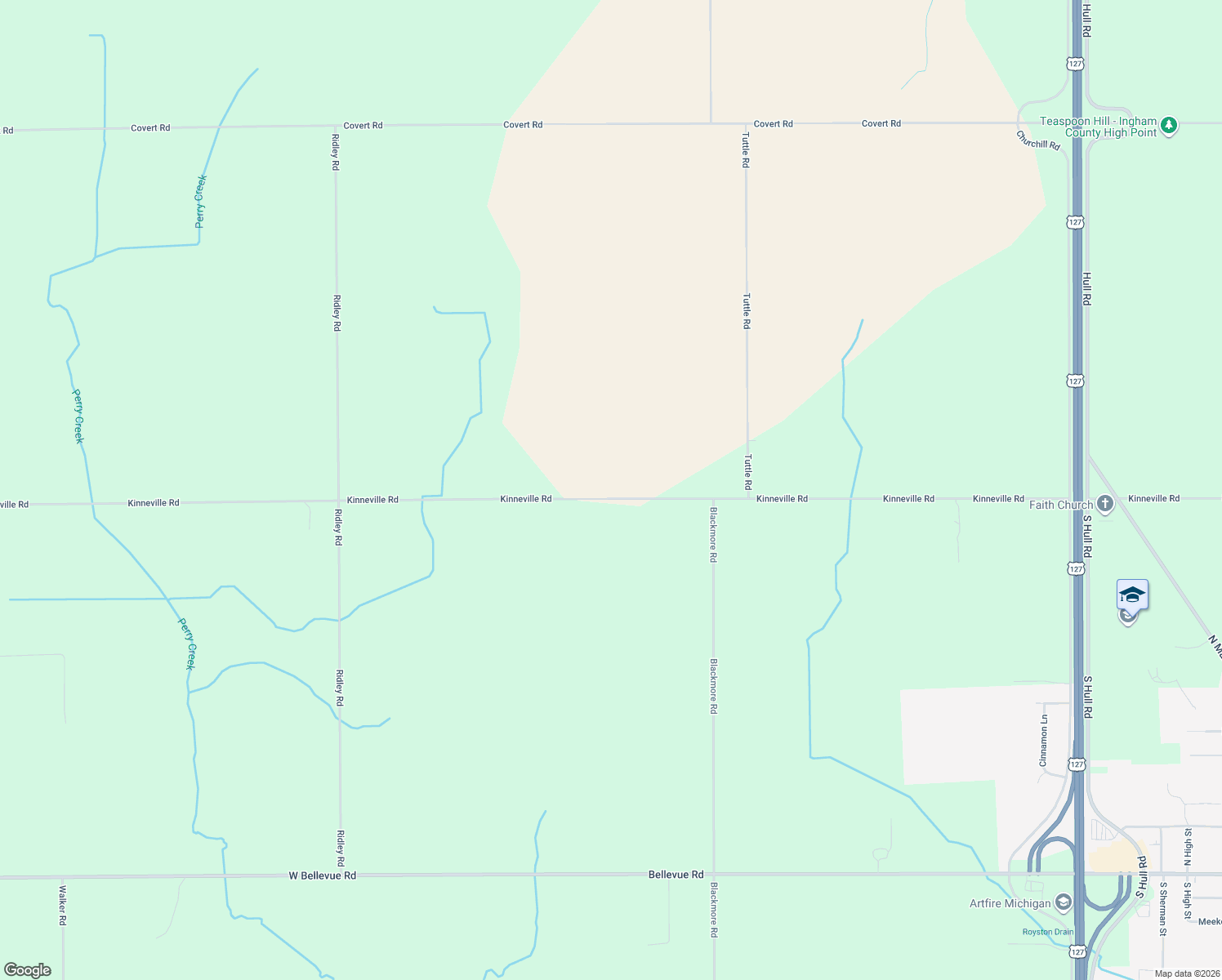 map of restaurants, bars, coffee shops, grocery stores, and more near 3134 Kinneville Road in Leslie