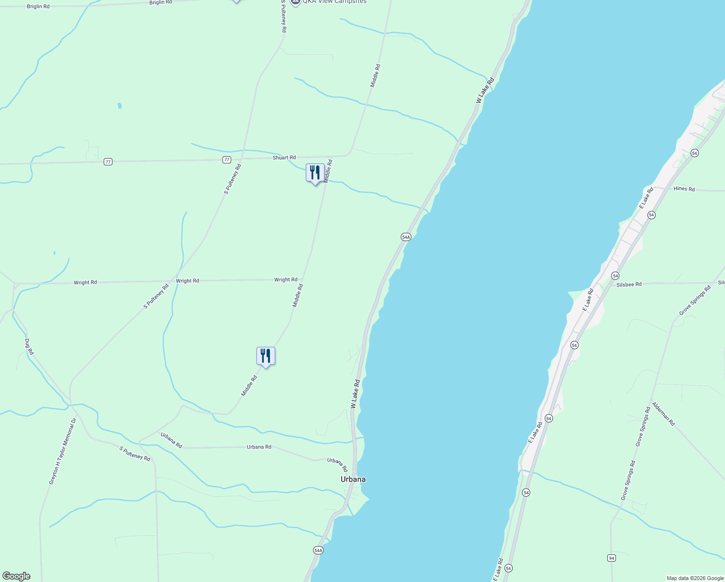 map of restaurants, bars, coffee shops, grocery stores, and more near 11495 W Lake Rd in Hammondsport