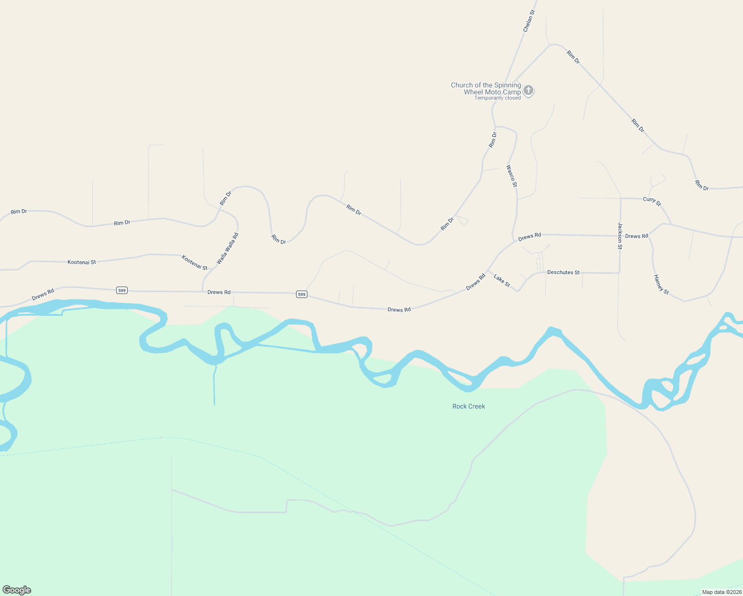 map of restaurants, bars, coffee shops, grocery stores, and more near 30325 Drews Road in Chiloquin