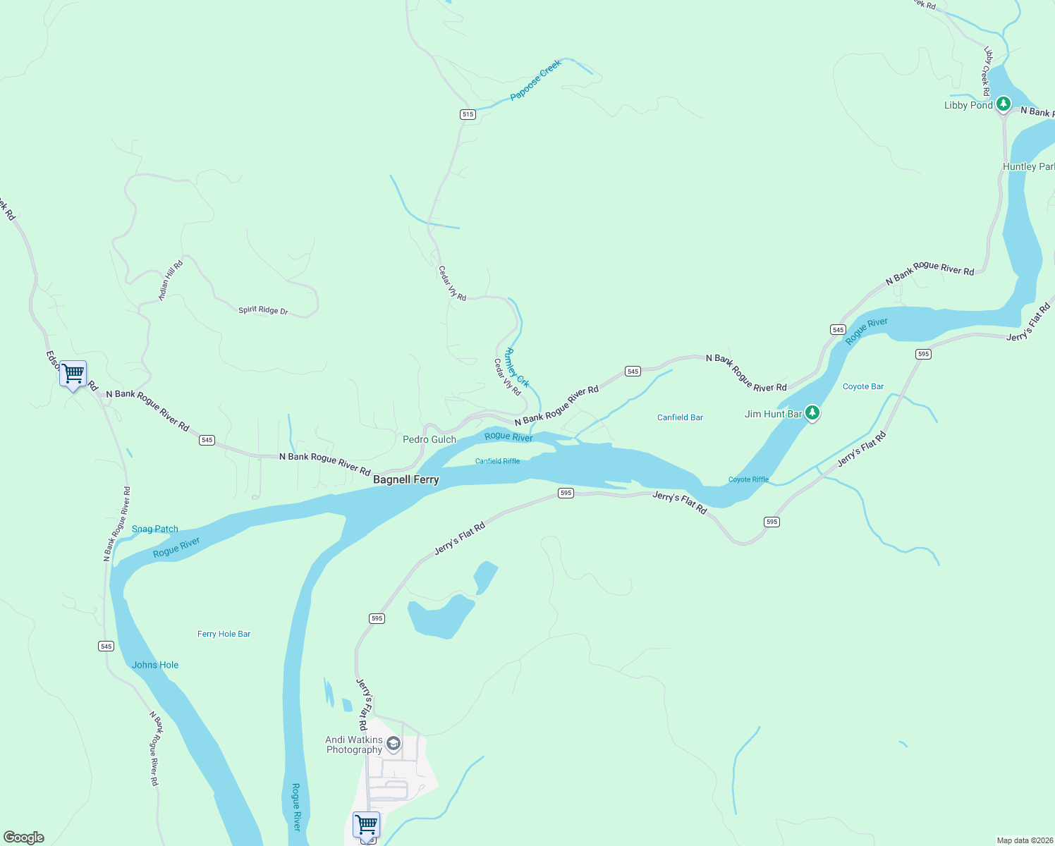 map of restaurants, bars, coffee shops, grocery stores, and more near 95774 Timber Hill Road in Gold Beach