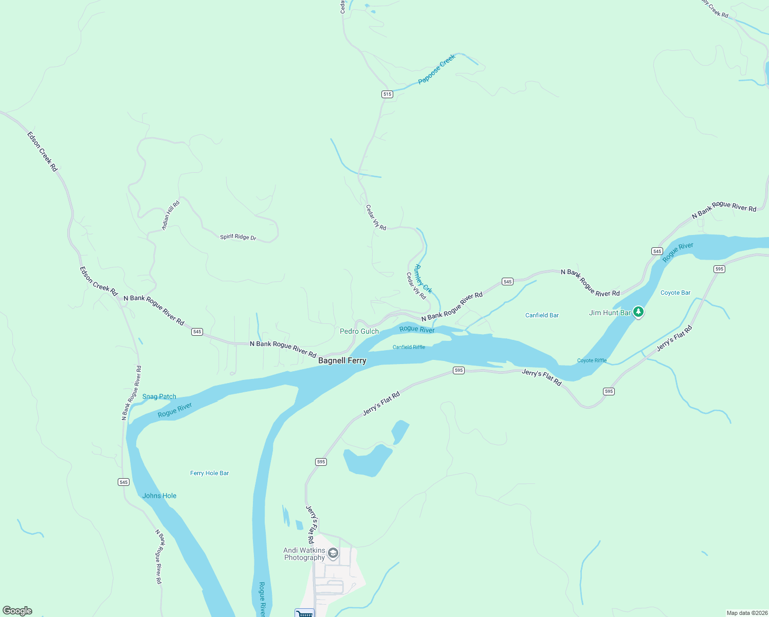 map of restaurants, bars, coffee shops, grocery stores, and more near 95782 Timber Hill Road in Gold Beach