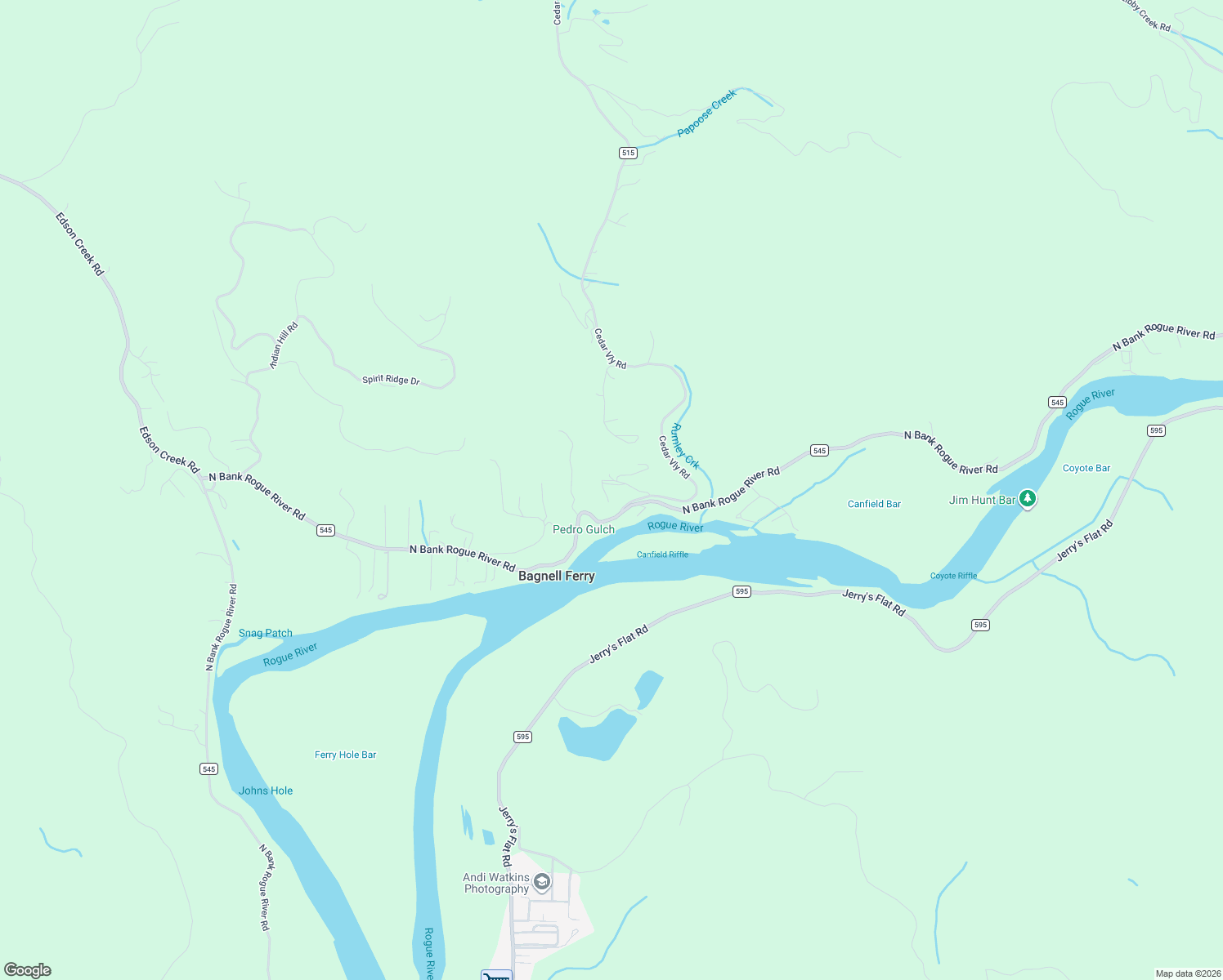 map of restaurants, bars, coffee shops, grocery stores, and more near 95782 Timber Hill Road in Gold Beach