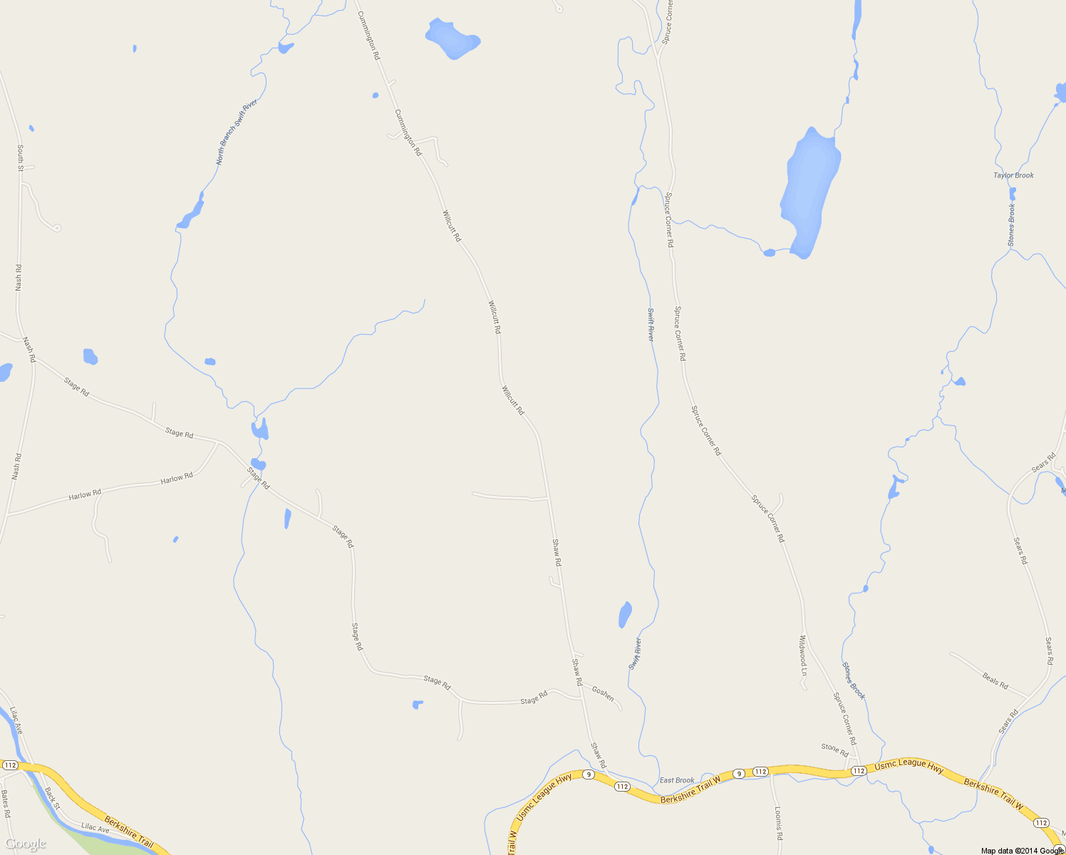 map of restaurants, bars, coffee shops, grocery stores, and more near 56 Willcutt Road in Cummington