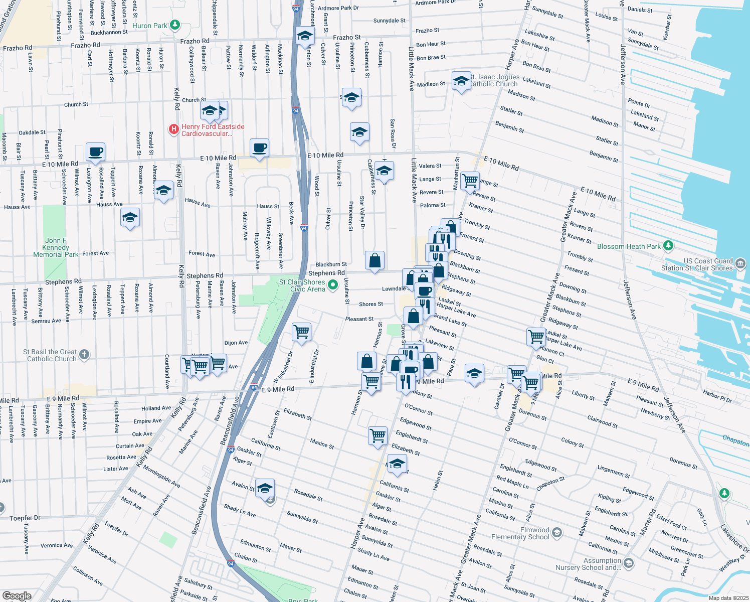 20425 Shores Street, St. Clair Shores MI Walk Score