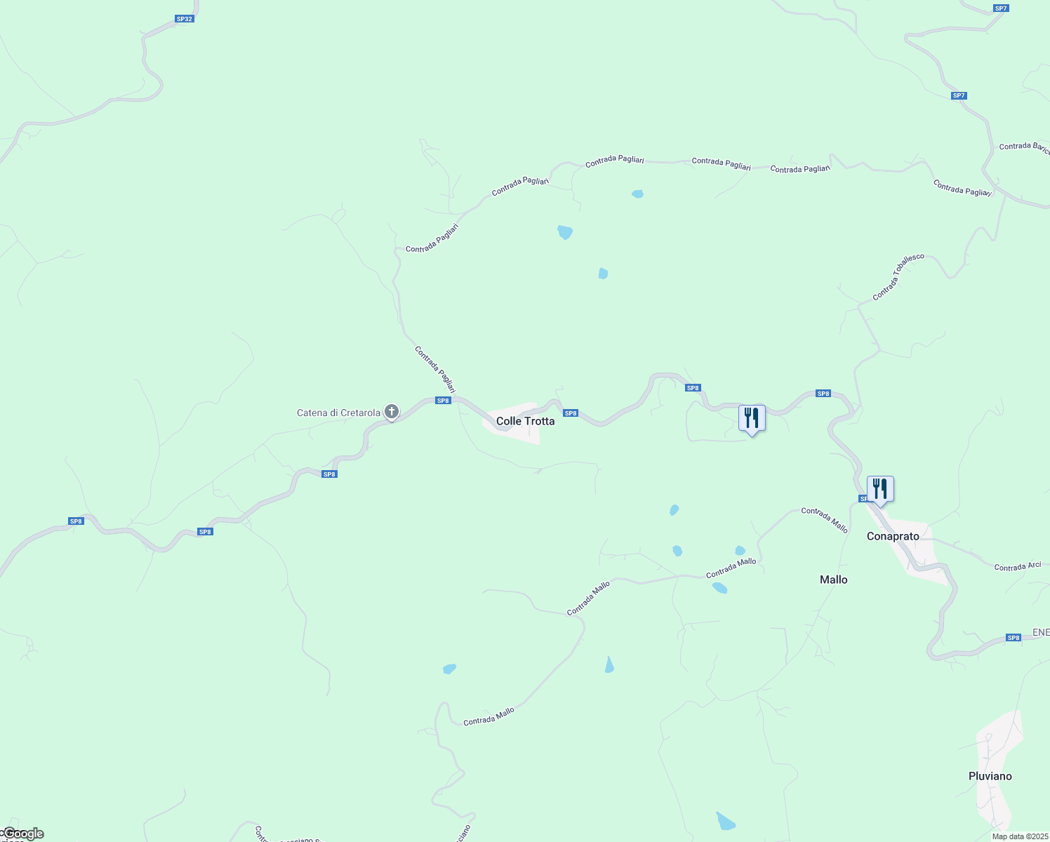 map of restaurants, bars, coffee shops, grocery stores, and more near in Colle Trotta