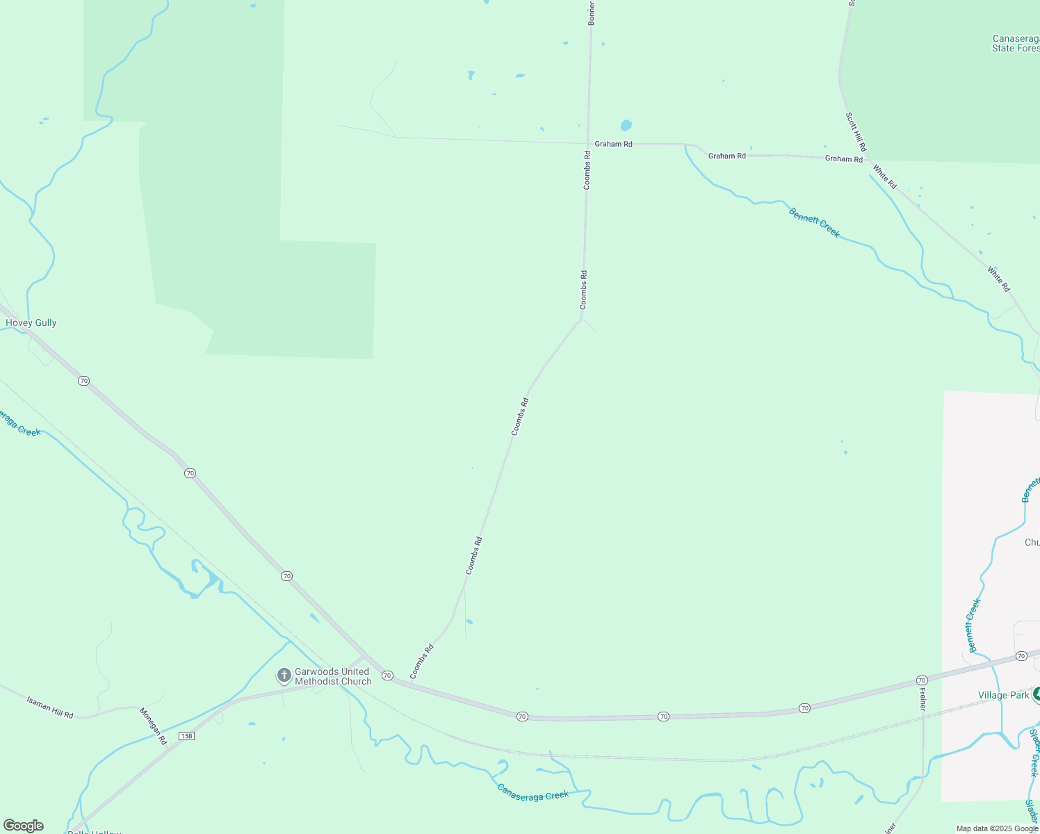 map of restaurants, bars, coffee shops, grocery stores, and more near Coombs Road in Canaseraga
