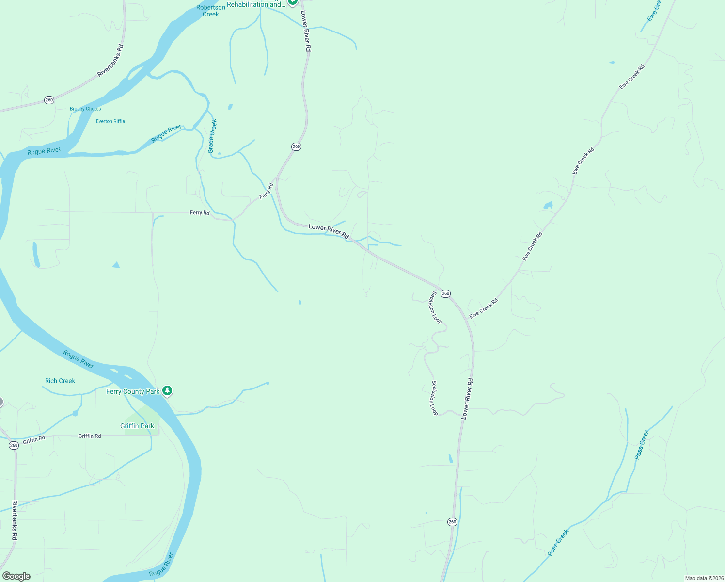 map of restaurants, bars, coffee shops, grocery stores, and more near 10517 Lower River Road in Grants Pass