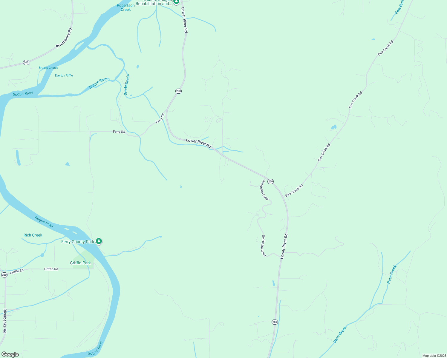 map of restaurants, bars, coffee shops, grocery stores, and more near 10517 Lower River Road in Grants Pass