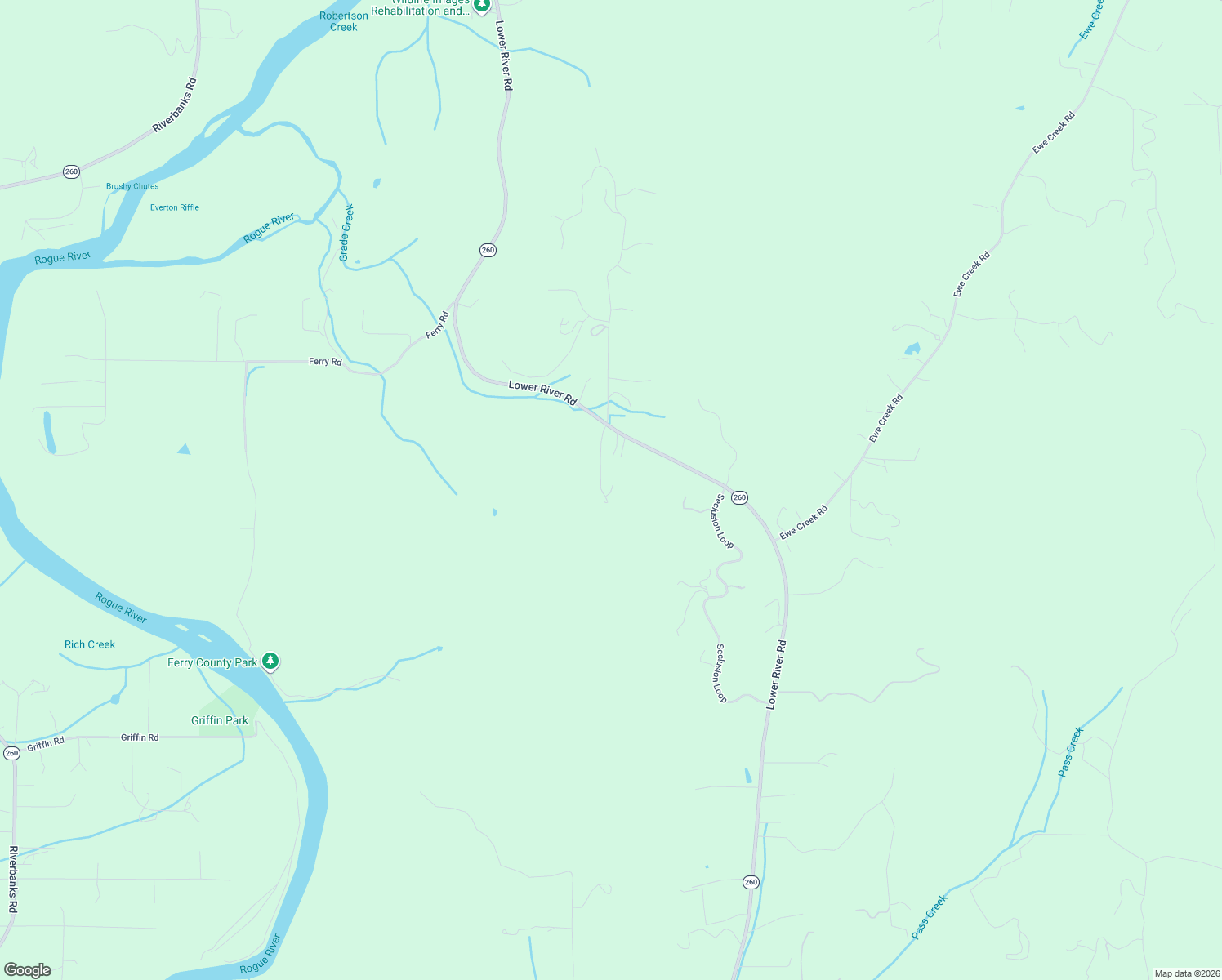 map of restaurants, bars, coffee shops, grocery stores, and more near 10517 Lower River Road in Grants Pass