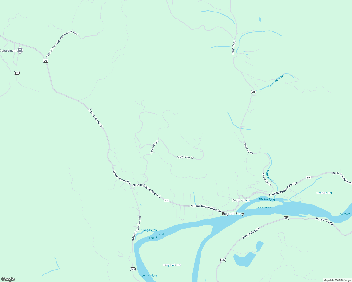 map of restaurants, bars, coffee shops, grocery stores, and more near 95680 Spirit Ridge Road in Gold Beach