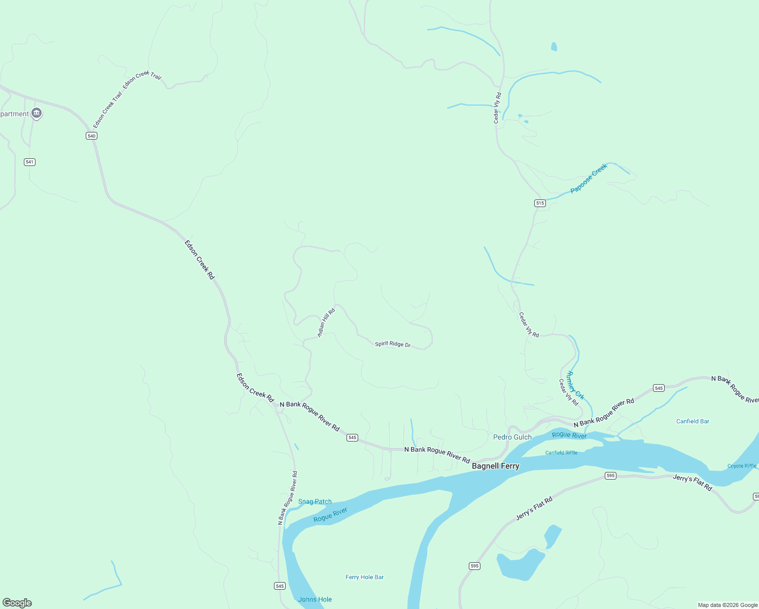 map of restaurants, bars, coffee shops, grocery stores, and more near 95660 Spirit Ridge Drive in Gold Beach