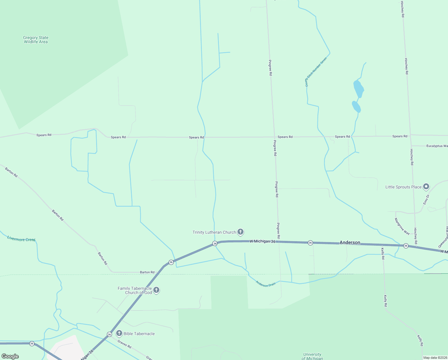 map of restaurants, bars, coffee shops, grocery stores, and more near 5836 Spearswood Drive in Pinckney