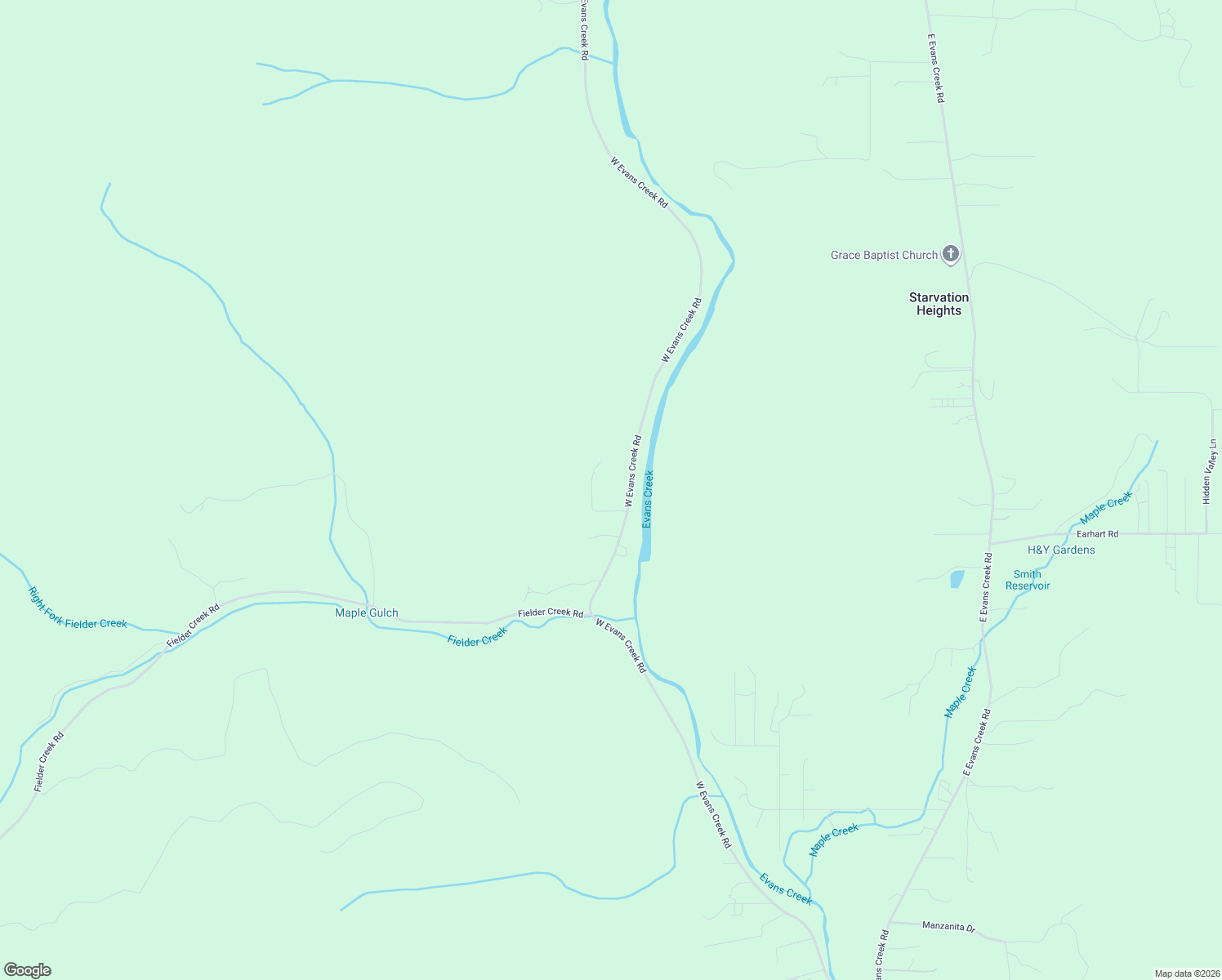 map of restaurants, bars, coffee shops, grocery stores, and more near 3461 West Evans Creek Road in Rogue River