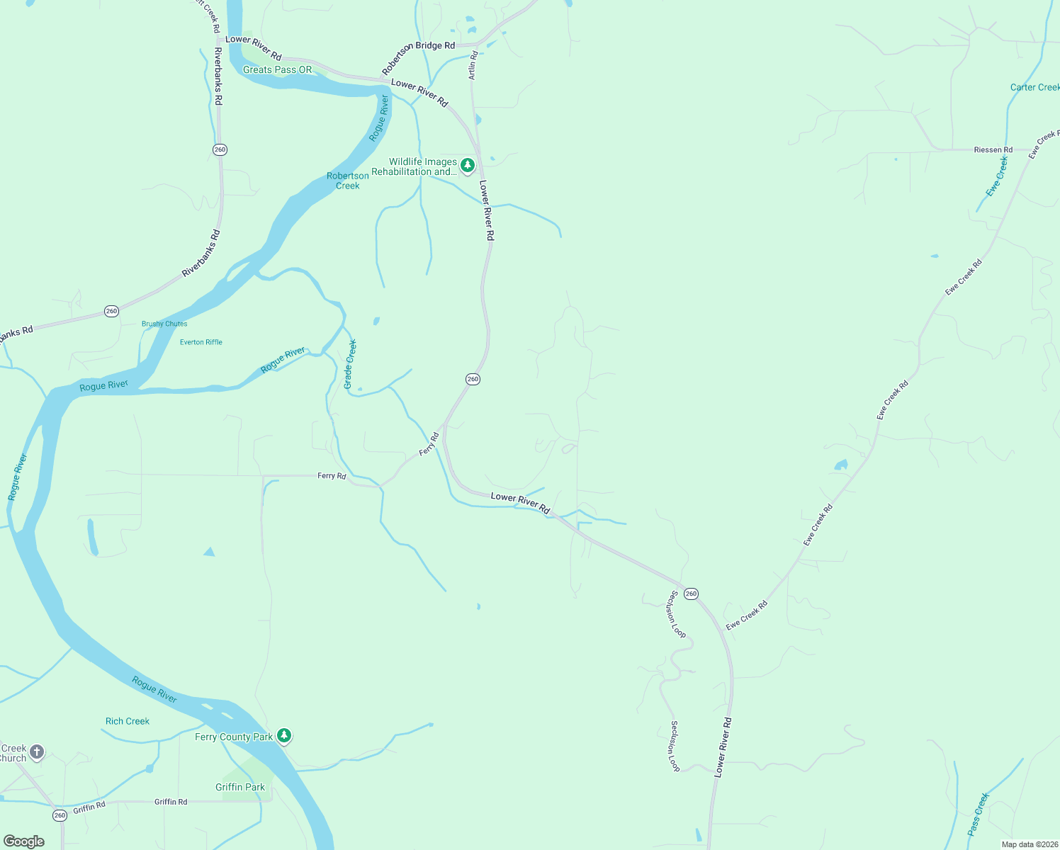 map of restaurants, bars, coffee shops, grocery stores, and more near 185 Shadow Lane in Grants Pass